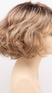 SPARKLING-CHAMPAGNE | Medium Brown roots with overall Strawberry Blonde base and soft Golden Blonde highlights