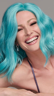 Blue Babe features a lace front and monofilament part