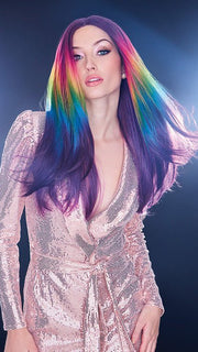 PARTY ALL NIGHT | Bright Iridescent Rainbow against a Deep Purple Base