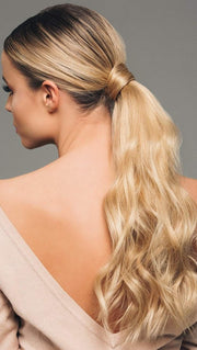 16" HUMAN HAIR PONY by Hairdo in R14/88H GOLDEN WHEAT | Dark Blonde Evenly Blended with Pale Blonde Highlights