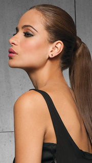 16" HUMAN HAIR PONY by Hairdo in R10 CHESTNUT | Rich Medium Brown with subtle Golden Brown Highlights Throughout