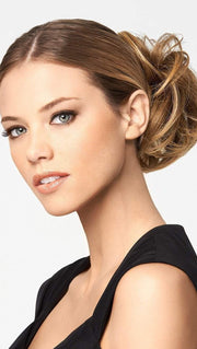 MODERN CHIGNON by Hairdo in R1416T BUTTERED TOAST | Dark Ash Blonde with Golden Blonde Tips