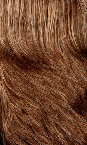 Color 8/27/33H = MEDIUM BROWN WITH GOLD BLONDE, STRAWBERRY & AUBURN HIGHLIGHTS