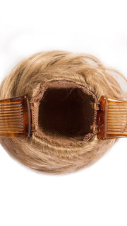 Alternating Lengths of  5 to 7 inches of Wavy Modacrylic Synthetic Fiber wrapped around an Interlocking Comb Base