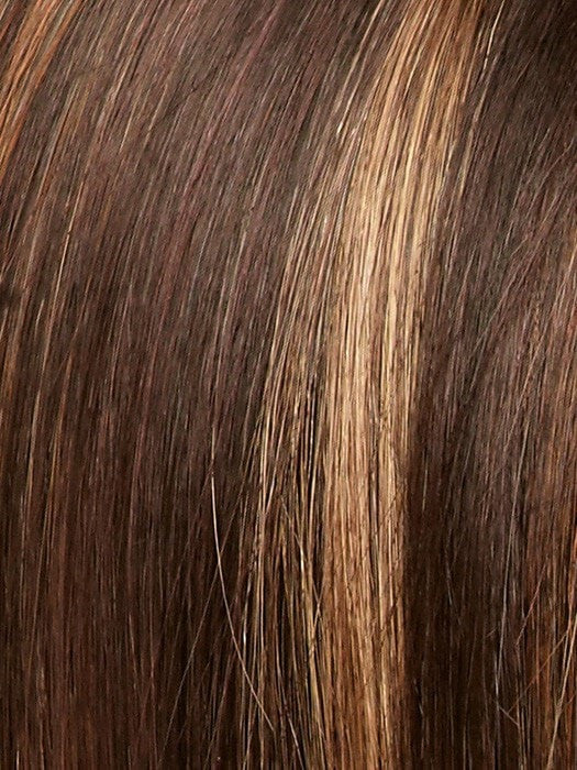 Color Java Frost =Dark Brown base with Gold Blonde and Light Auburn 50/50 blend highlights