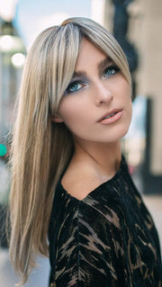 CAMILLA by JON RENAU in 12FS8  | Light Gold Brown, Light Natural Gold Blonde and Pale Natural Gold-Blonde Blend, Shaded with Medium Brown