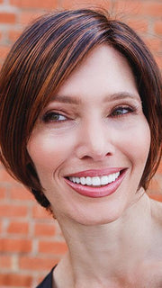 GABRIELLE PETITE by JON RENAU in FS4/33/30A MIDNIGHT COCOA | Dark Brown, Medium Red, Medium Natural Red Blonde/Brown Blend with Medium Natural Red Blonde/Brown Blend Bold Highlights