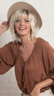 JONES by Estetica in SUNLIT-BLONDE | Soft Blend of Sandy Blonde, Lightest Blonde and Iced Blonde with a Light Golden Brown Root