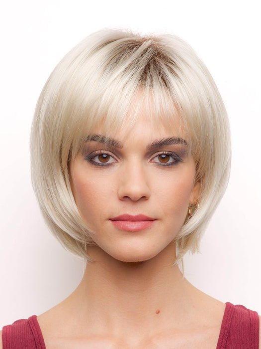 JUDE by Rene of Paris in SEASHELL-BLONDE-R | Cool White Blonde and Creamy White Tones with Soft Brown Roots