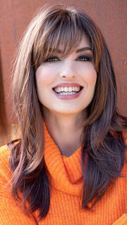 KATE by Envy in CINNAMON-RAISIN | Medium Brown with Auburn and Cinnamon highlights