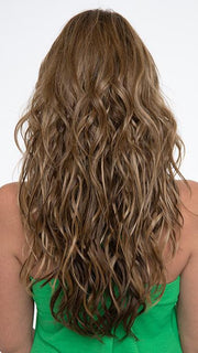 TOASTED-SESAME | Medium Brown roots with overall Warm Cinnamon base and Golden Blonde highlights