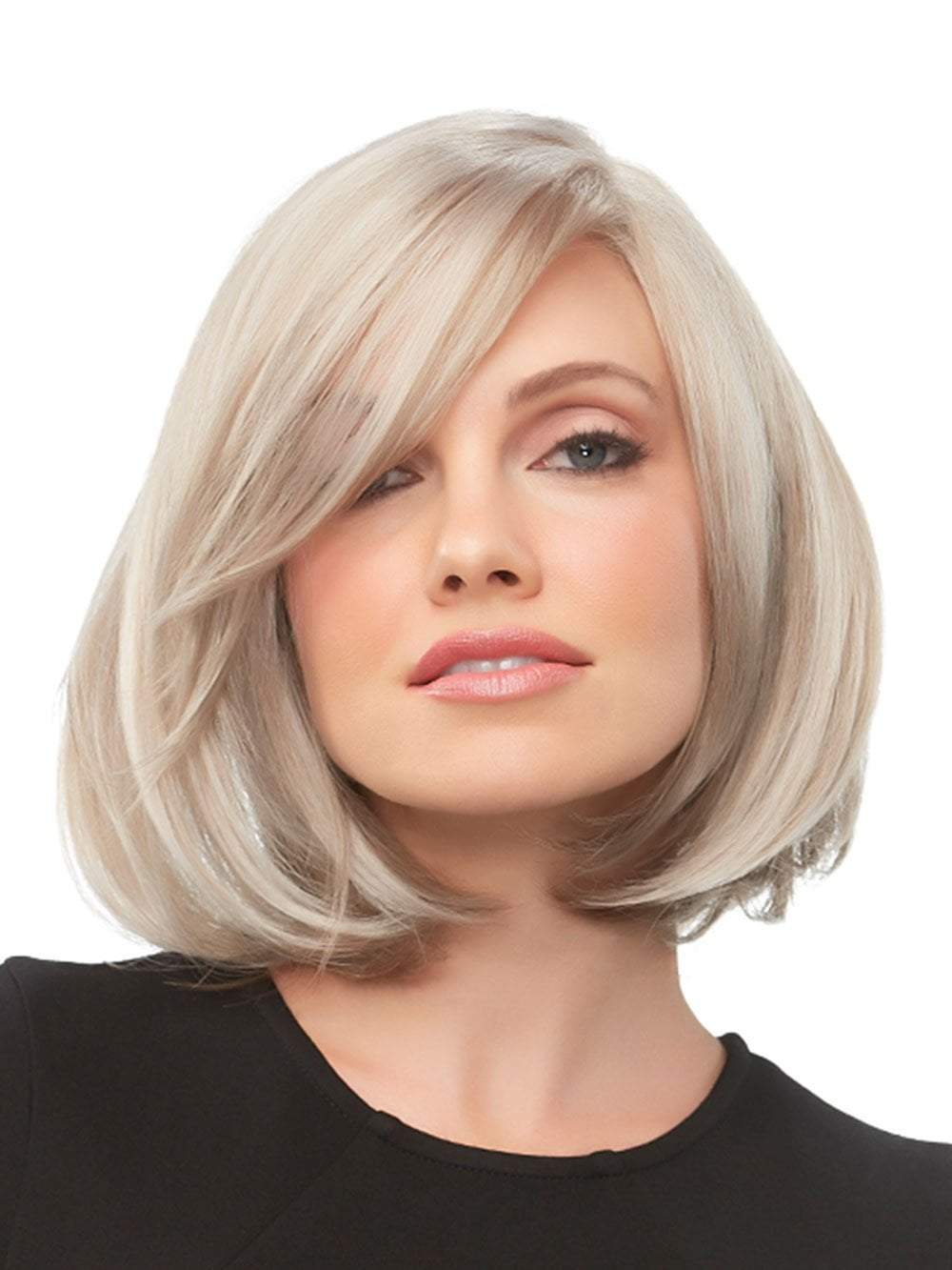 KRISTI Wig by JON RENAU in 101F48T | Soft White Front, Light Brown with 75% Grey Blend with Soft White Tips