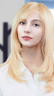 AMBER by LOUIS FERRE in 140/22 GOLD BLONDE | Light Blonde Blended with Light Red and Blonde Highlight Tones