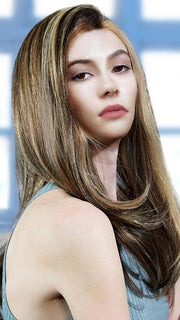 NRC 002HM by LOUIS FERRE in 4/14/24B CARAMEL CREAM | Cappuccino Blended w. Light Brown & Light Ash Blonde