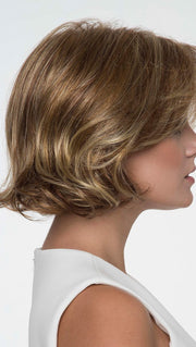 Long, face-framing layers in a wavy, chin-length bob
