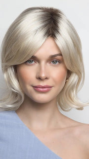 SEASHELL-BLOND-R | Cool White Blonde and Creamy White Tones Blended with Soft Brown Roots