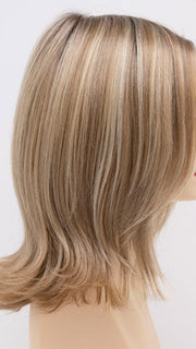 SPARKLING-CHAMPAGNE | Medium Brown roots with overall Strawberry Blonde base and soft Golden Blonde highlights