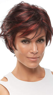 Short, layered, and voluminous synthetic wig with rounded layers