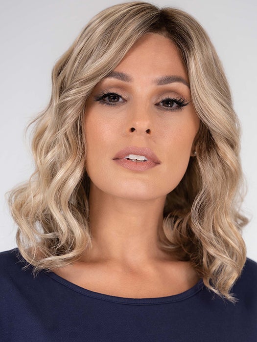 MILA by Jon Renau in 12FS8 | Light Gold Brown, Light Natural Gold Blonde and Pale Natural Gold-Blonde Blend, Shaded with Medium Brown