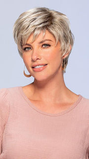 SIMPLICITY MONO by Jon Renau in FS17/101S18 PALM SPRINGS BLONDE | Light Ash Blonde with Pure White Natural Violet Bold Highlights, Shaded with Dark Natural Ash Blonde