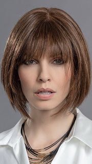 MOOD DELUXE by Ellen Wille in CHOCOLATE MIX 8.30.27 | Medium Brown and Light Auburn with Dark Strawberry Blonde Blend | Style has been cut