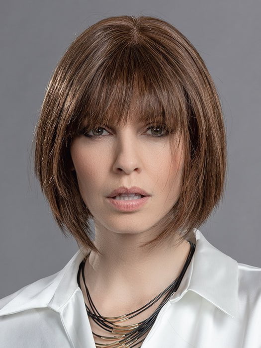 MOOD DELUXE by Ellen Wille in CHOCOLATE MIX 8.30.27 | Medium Brown and Light Auburn with Dark Strawberry Blonde Blend | Style has been cut