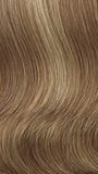 Color R14/25 = Honey Ginger: Dark Strawberry Blonde Blended With Pale Gold Blonde