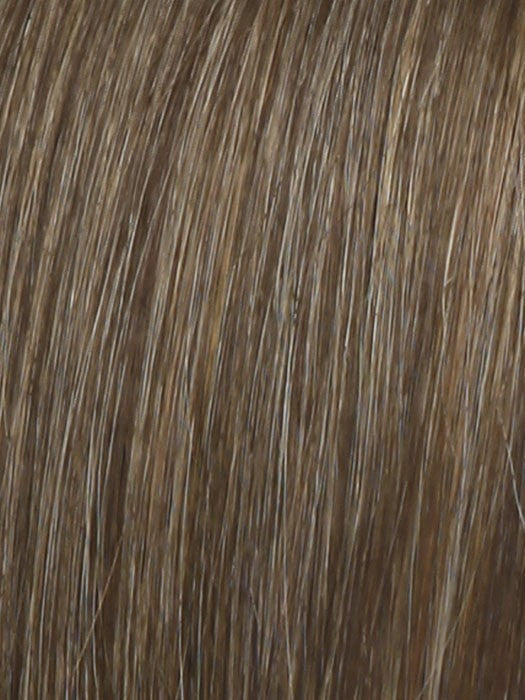 Color R9F26 = Mocha Foil: Warm Medium Brown with Gold Highlights around the Face