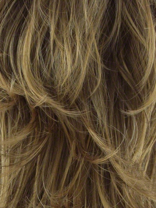 Color RH268 = GOLDEN BROWN WITH COPPER BLONDE HIGHLIGHTS