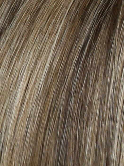 RL12/22SS | SHADED CAPPUCCINO | Light Golden Brown Evenly Blended with Cool Platinum Blonde Highlights and Dark Roots