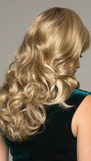 AVERY by NORIKO in CREAMY TOFFEE R | Rooted Dark Blonde  Evenly Blended with Light Platinum Blonde and Light Honey Blonde