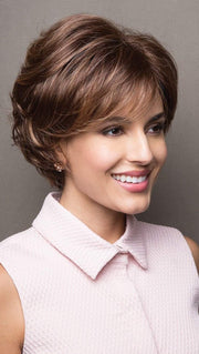 SANDIE by Noriko in AUBURN SUGAR-R | Rooted Dark Auburn with Medium Auburn Base with Dark Strawberry Blonde Highlights
