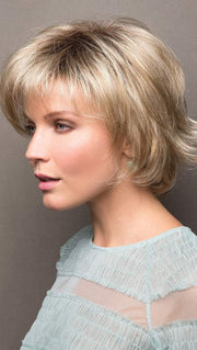 Short face flattering bob with feathered layers and wispy ends