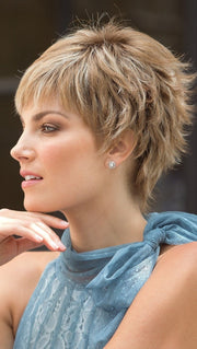 NUTMEG F | Medium Blonde and Honey Brown Base Frosted with Platinum Blonde Highlights