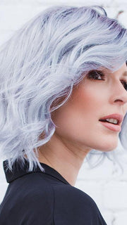ADELINE by RENE OF PARIS in PASTEL-BLUE-R | Pastel periwinkle tone base with a dark black/purple root