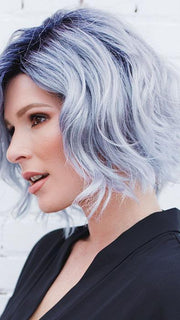 ADELINE by RENE OF PARIS in PASTEL-BLUE-R | Pastel periwinkle tone base with a dark black/purple root