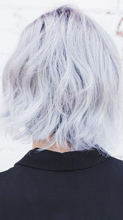 ADELINE by RENE OF PARIS in PASTEL-BLUE-R | Pastel periwinkle tone base with a dark black/purple root