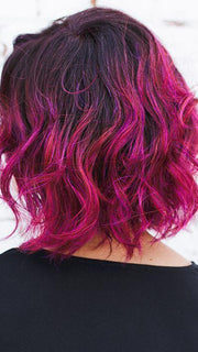 ADELINE by RENE OF PARIS in PLUMBERRY-JAM LR | Medium Plum with Dark roots with mix of Red/Fuschia With Long Dark Roots