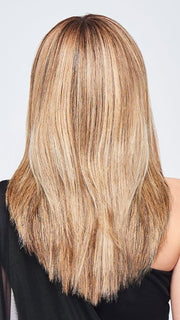 RL12/22SS SS CAPPUCCINO | Light Golden Brown Evenly Blended with Cool Platinum Blonde Highlights with Dark Roots