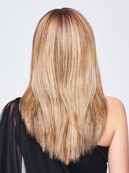 RL12/22SS SS CAPPUCCINO | Light Golden Brown Evenly Blended with Cool Platinum Blonde Highlights with Dark Roots
