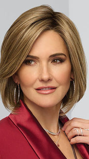 STRAIGHT UP WITH A TWIST ELITE by Raquel Welch in RL12/22SS SHADED CAPPUCCINO | Light Golden Brown Evenly Blended with Cool Platinum Blonde Highlights and Dark Roots