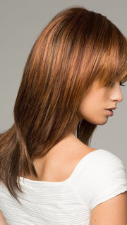 ENIGMA by RAQUEL WELCH in R3329S+ GLAZED AUBURN | Rich Dark Auburn with Pale Ginger Blonde Highlights