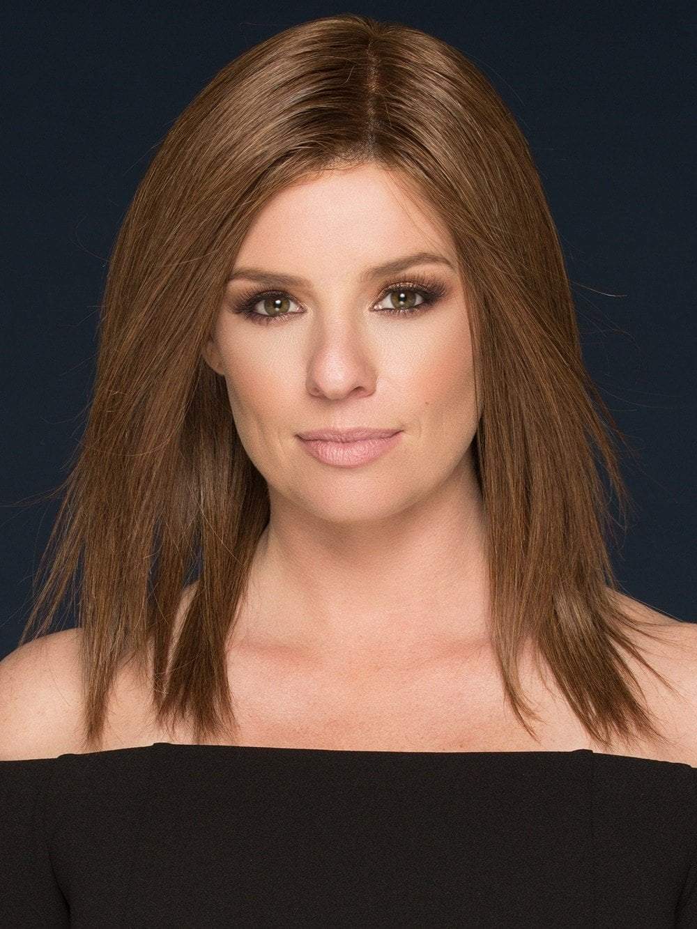 This mid-length human hair wig is changeable and realistic with its sleek texture and monofilament top  (This piece has been styled and straightened)