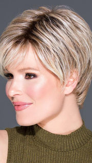 ADVANCED FRENCH by RAQUEL WELCH in RL19/23SS SHADED BISCUIT | Light Ash Blonde Evenly Blended with Cool Platinum Blonde with Dark Roots