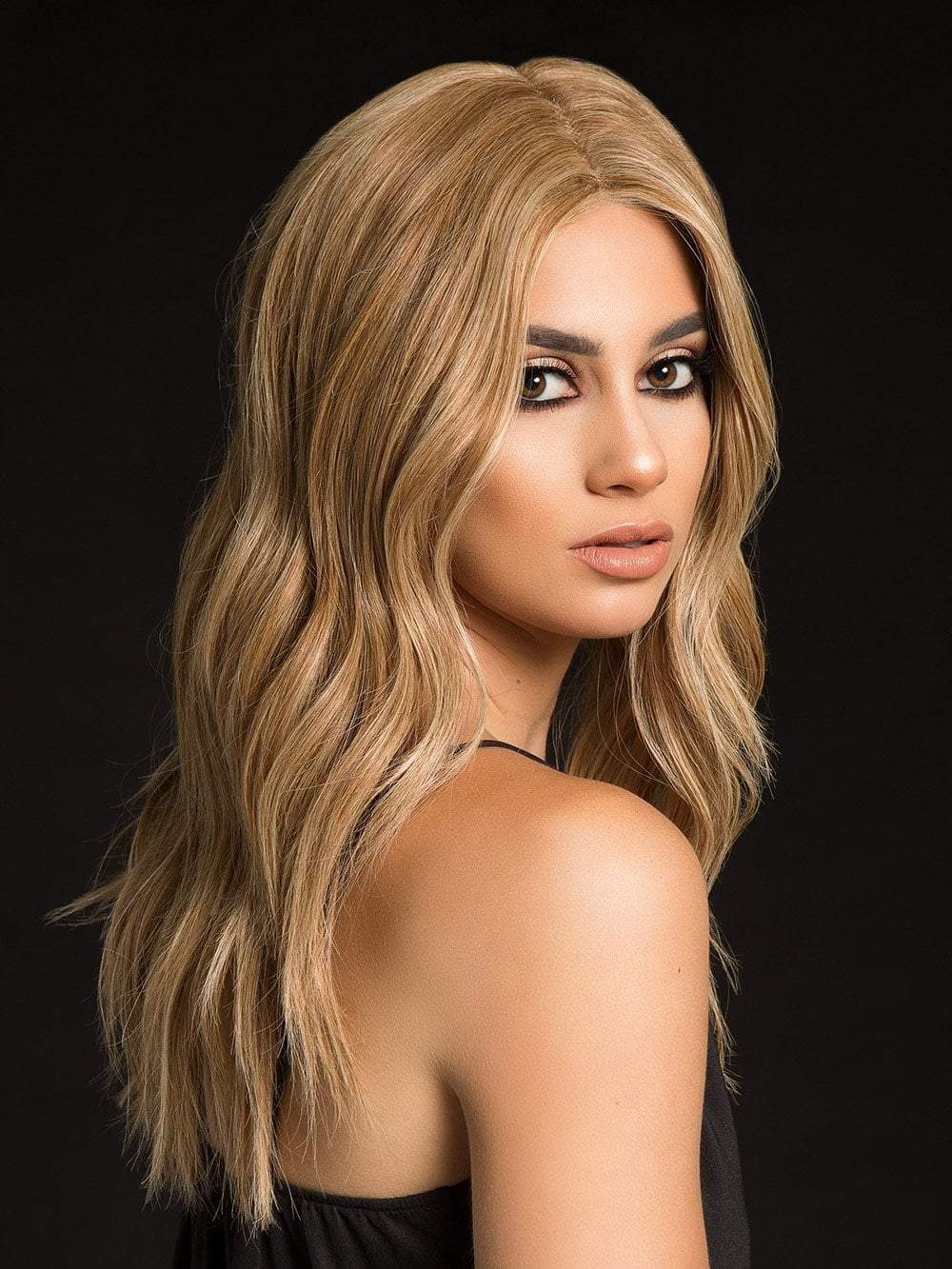 HIGH PROFILE Human Hair Wig by RAQUEL WELCH in SS14/88 SHADED GOLDEN WHEAT | Dark Blonde Evenly Blended with Pale Blonde Highlights and Dark Roots (This piece has been styled and curled)