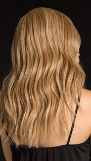SS14/88 SHADED GOLDEN WHEAT | Dark Blonde Evenly Blended with Pale Blonde Highlights and Dark Roots (This piece has been styled and curled)