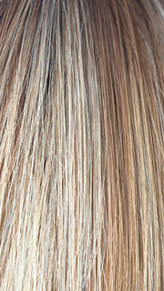 NUTMEG-R | Medium Blonde and Honey Brown Base Frosted with Platinum Blonde Highlights and Medium Golden Roots