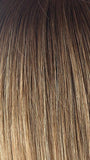 MACADAMIA-LR | Medium brown and light honey brown evenly blended with long dark brown roots