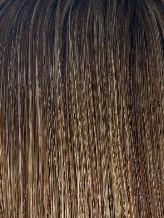 ICED MOCHA-R | Rooted Dark with Medium Brown blended with Light Blonde highlights