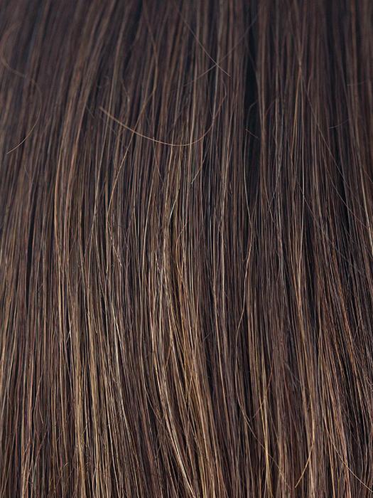 COFFEE-LATTE-R | Dark Brown with evenly Blended Honey Brown highlights and Dark roots